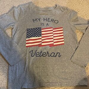Jumping Beans Gray 'My Hero is a Veteran' Long Sleeve Tee